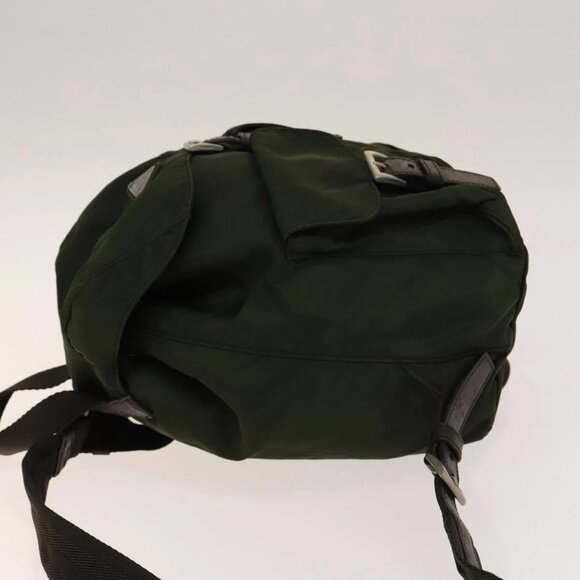PRADA Backpack Nylon Green Silver Auth 135051 - Picture 7 of 16